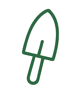 Groene tuinschep voor outdoor en lifestyle gebruik.