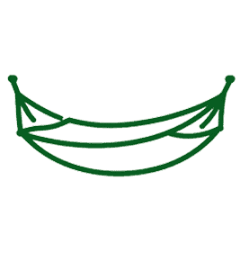 Groene hangmat voor outdoor en lifestyle gebruik.